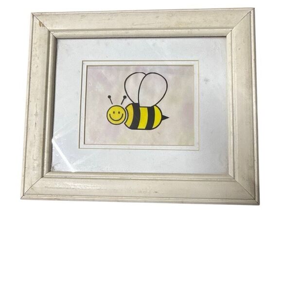 Butterfly & Honey Bee Artwork Picture Framed Decor 12.5" x 10.5" Set of 2 - Picture 3 of 10